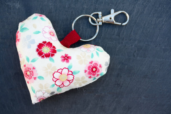 Pink and Green Leaf Handmade Heart Bag Charms – KerrieBerrie Beads