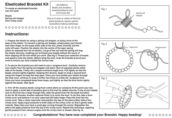 Elastic bracelet shop instructions