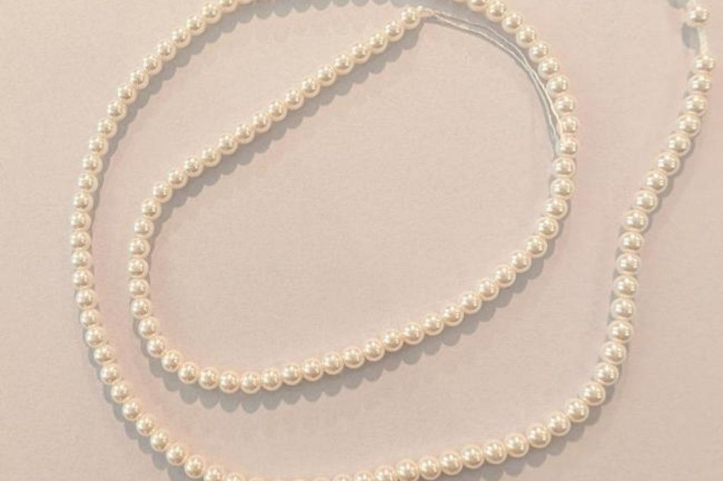 Cream Glass Pearl Bead Strand – 3mm