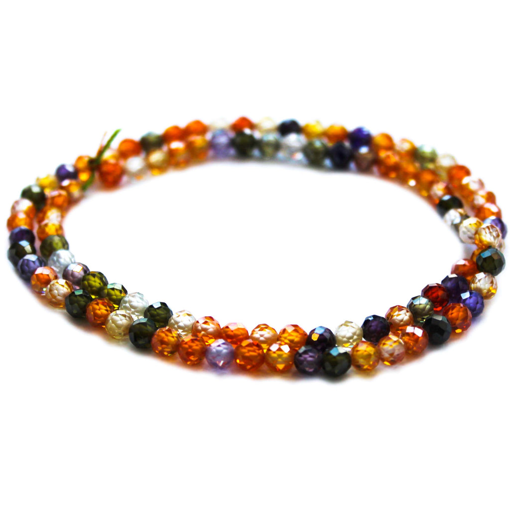 Multicoloured Cubic Zirconia Beads