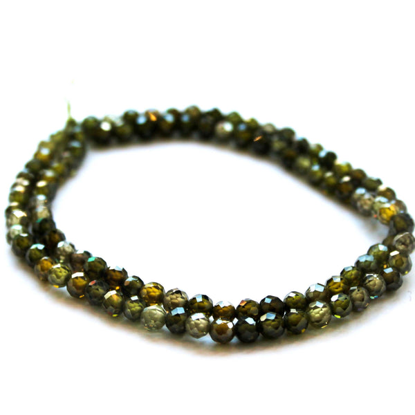 Dark Green Cubic Zirconia Beads