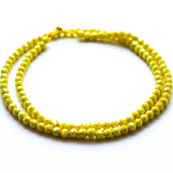 Yellow Opaque Cubic Zirconia Beads - 3mm