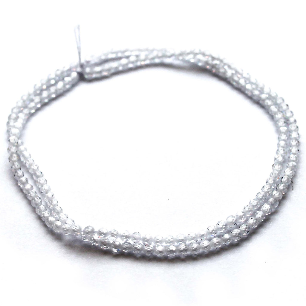 White Cubic Zirconia Beads - 2mm