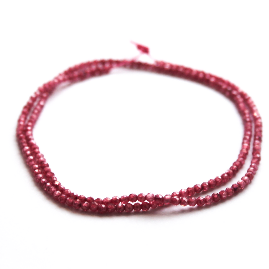 Dark Dark Pink Cubic Zirconia Beads - 2mm