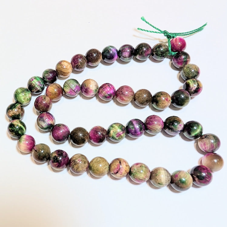 Dyed Tigers Eye - 8mm - Pink/Green