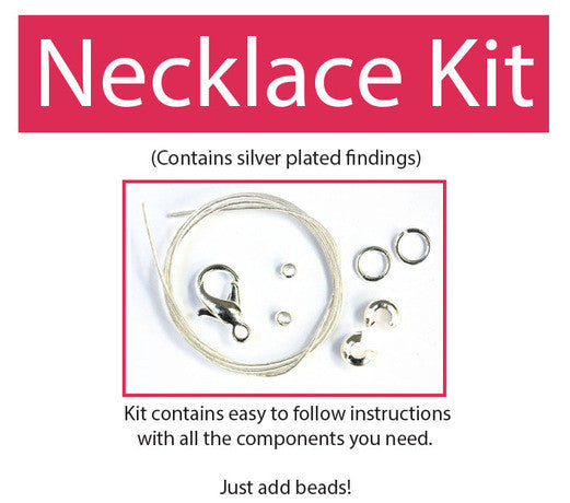 Make your own beaded necklace kit (silver plated) contains all compone –  KerrieBerrie Beads & Jewellery