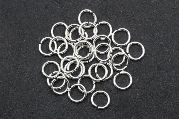 7mm Silver-plated Open Jump Rings (30pcs)
