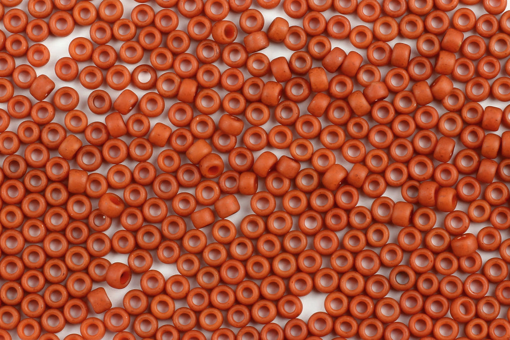 Kerrie Berrie Size 8 Seed Beads for Jewellery Making With UK Delivery in opaque matte terracotta orange