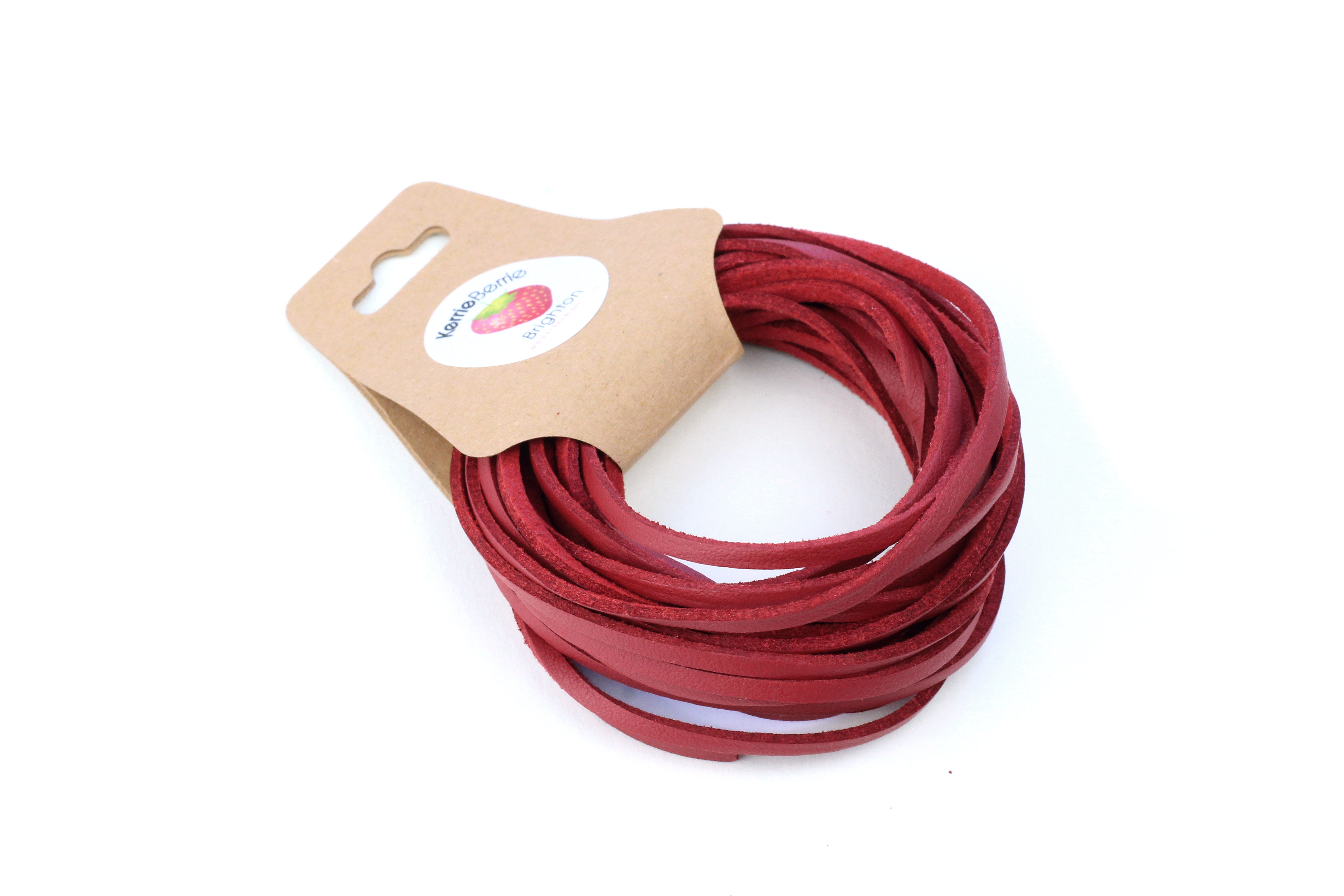 Faux Suede Cord in Red – 3mm (5m) – KerrieBerrie Beads & Jewellery